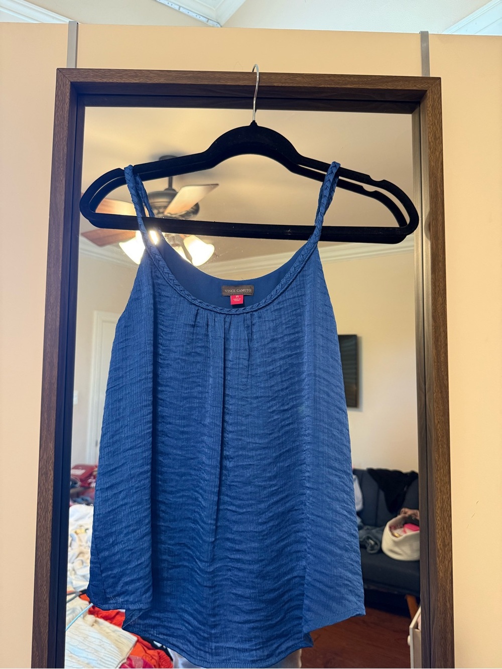 Vince Camuto Royal Blue Textured Braided Strap Camisole